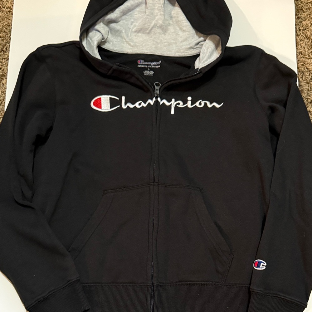 Champion Kids Black Zip-Up Hoodie